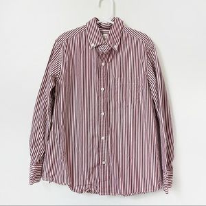 Crewcuts Button Down Boy’s Dress Shirt Red White Stripes Size 10